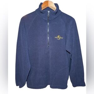 Vintage 90s Universal Studios Men's Fleece Pullover 1/4 Zip-Up Sweater Small